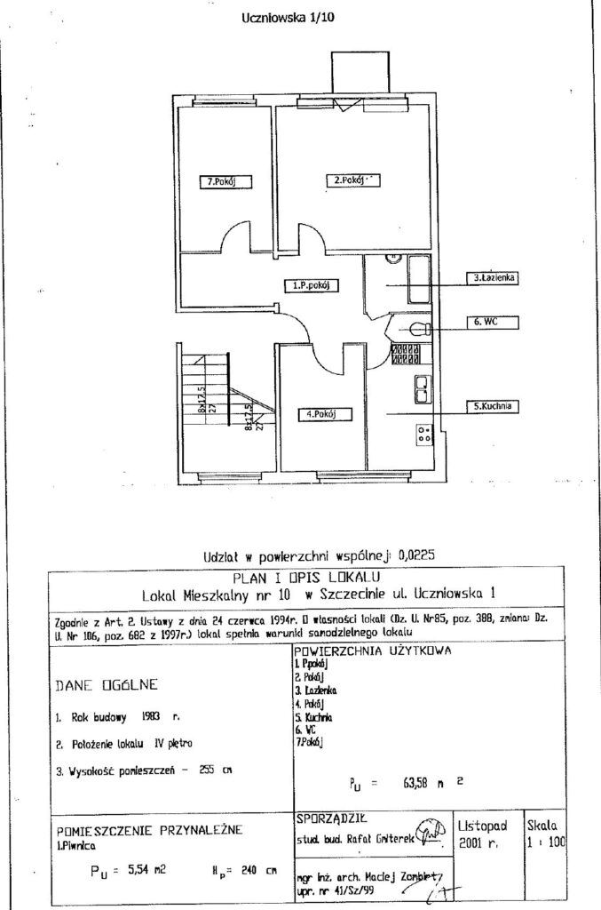 Plan mieszkania Uczniowska 1/10